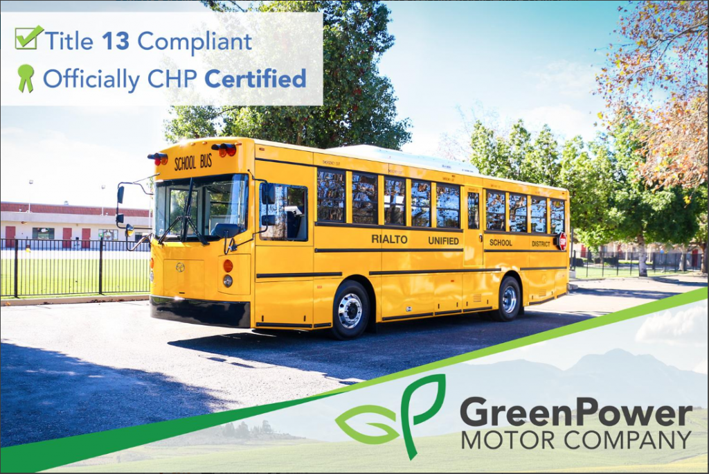 Rialto Unified School District's GreenPower Synapse 72 bus